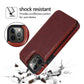 iPhone 15 Luxury Side Magnetic Button Card ID Holder PU Leather Case Cover