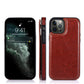 iPhone 15 Luxury Side Magnetic Button Card ID Holder PU Leather Case Cover