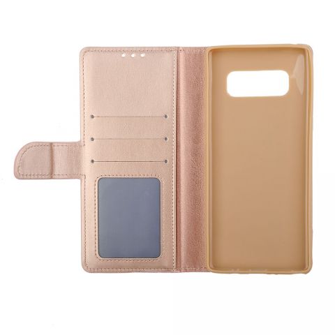 Samsung Galaxy Note 8 - Rose Gold Tailored Leather Textured Wallet Case