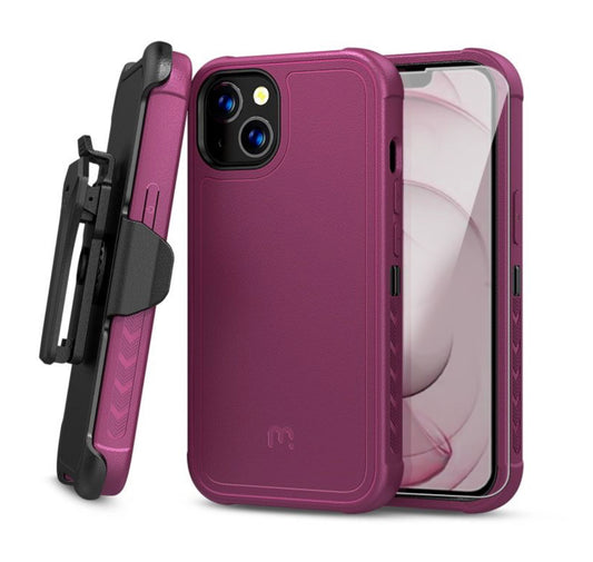 iPhone 13 (6.1) Heavy Duty Case W/ Tempered Glass