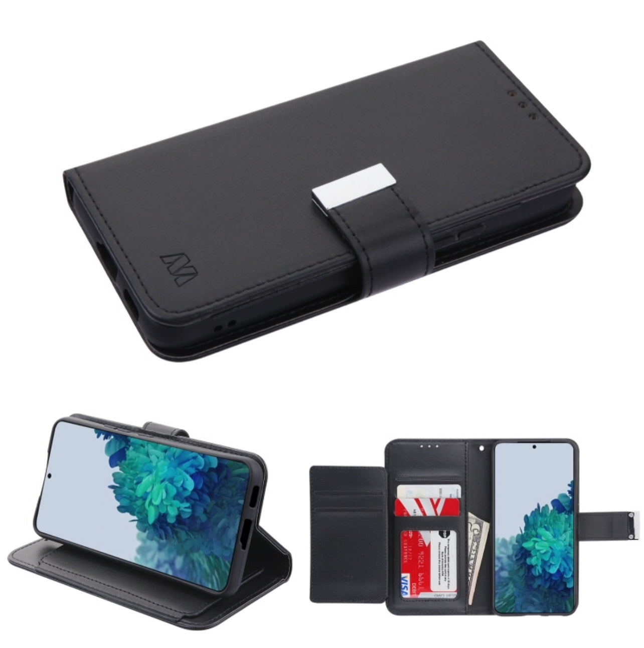 MyBat MyJacket Wallet Xtra Series for Samsung Galaxy S22 - Black / Black