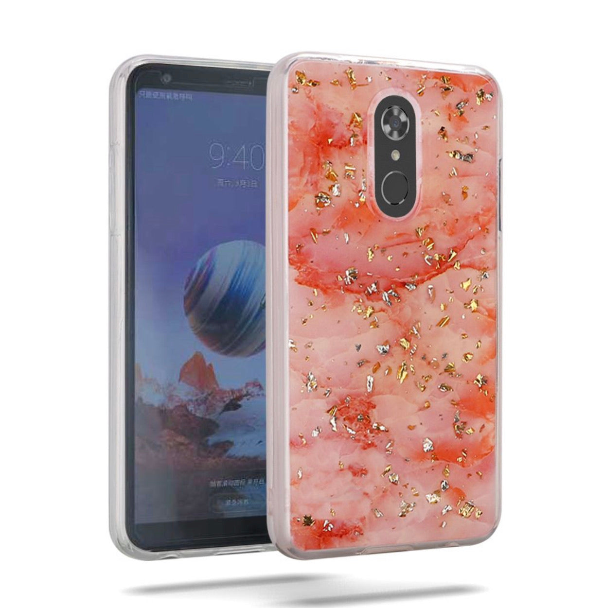 LG Stylo 4 Marble Glitter Case