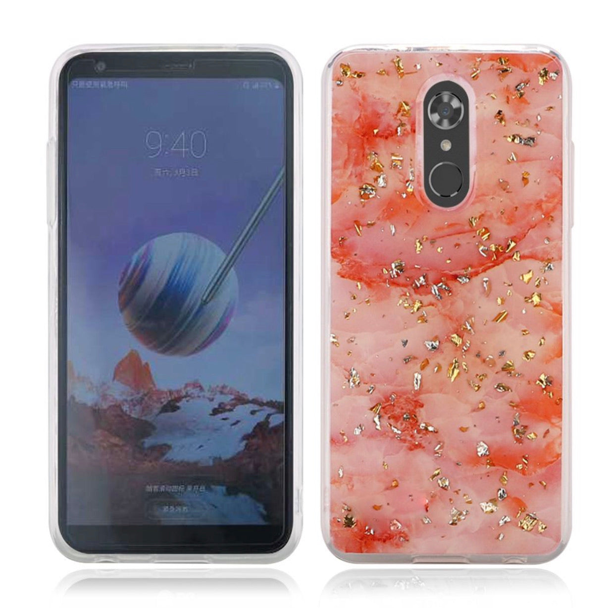 LG Stylo 4 Marble Glitter Case