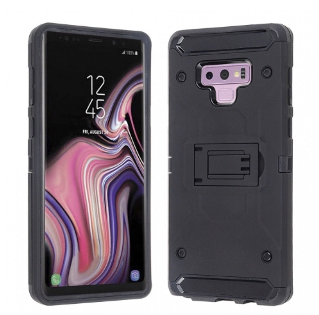 Samsung Galaxy Note 9 - Black Colored Horizontal Kickstand Case