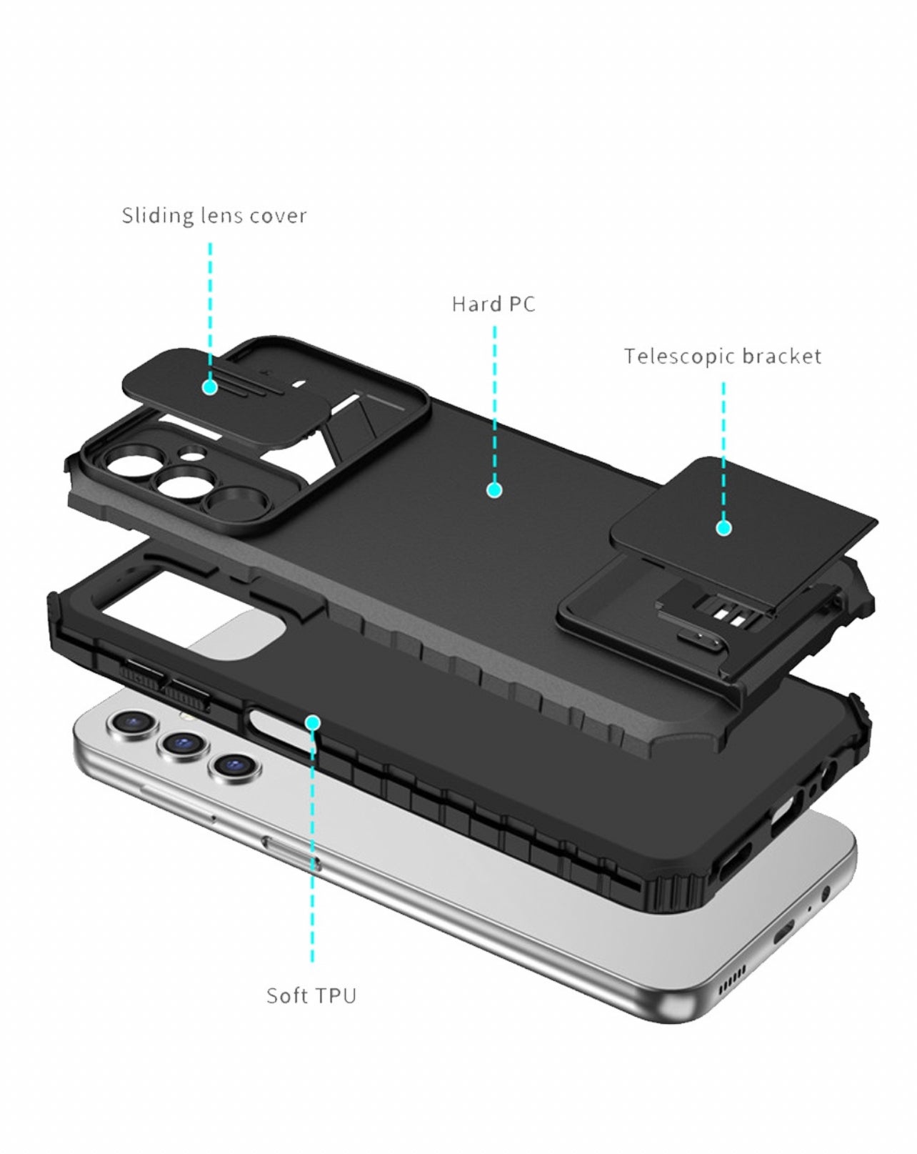 Samsung Galaxy A14 5G Kickstand Case W/ Camera Cover