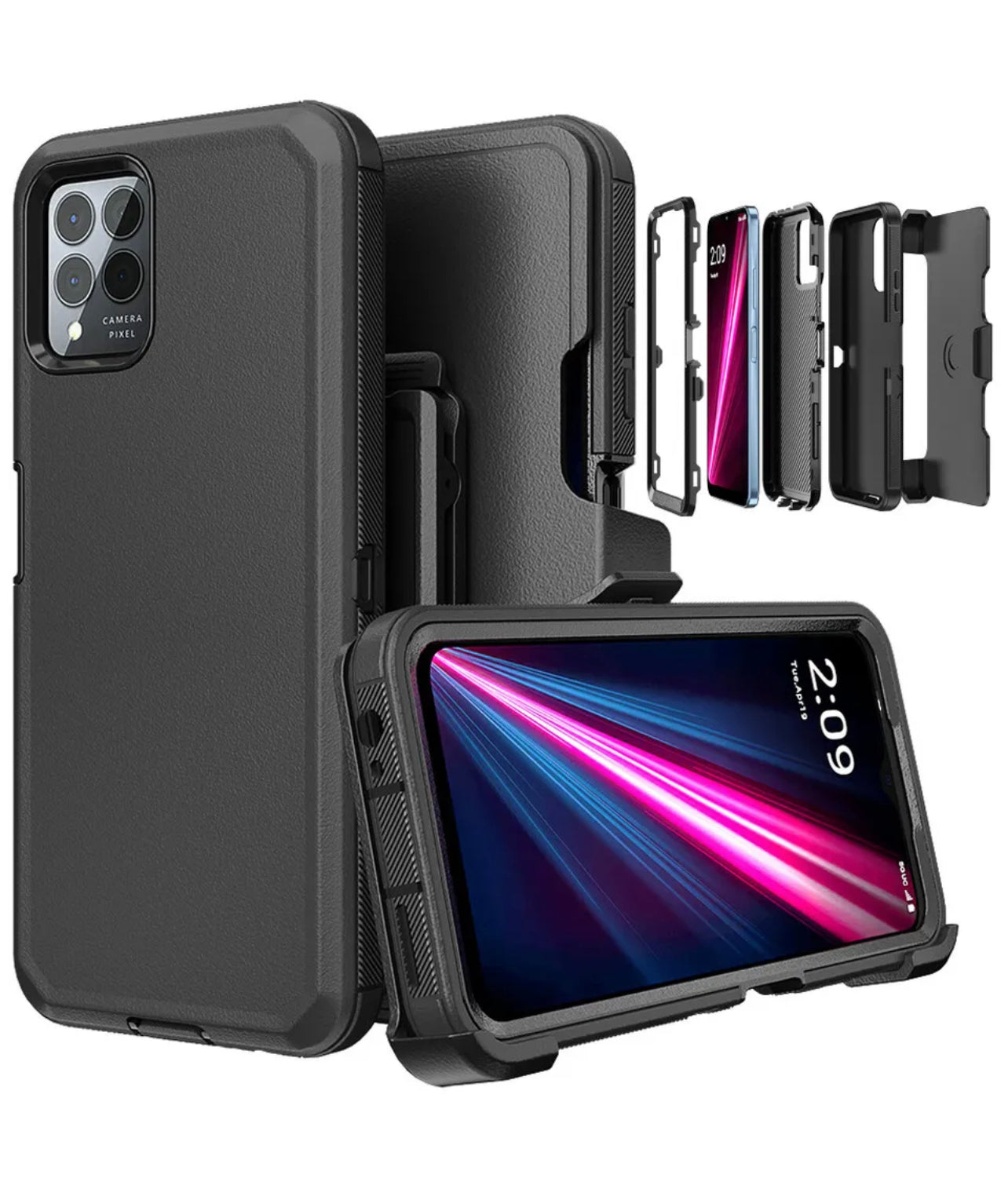 T-Mobile REVVL 6 Pro 5G Case Heavy Duty Shockproof Belt Clip Holster Cover